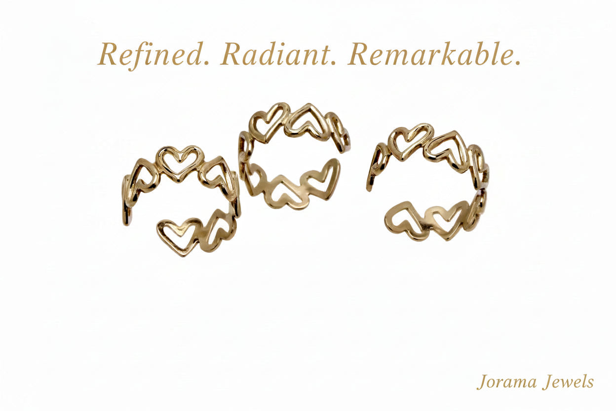 Hollow Heart Ring 18K Gold Plated Stainless Steel for women