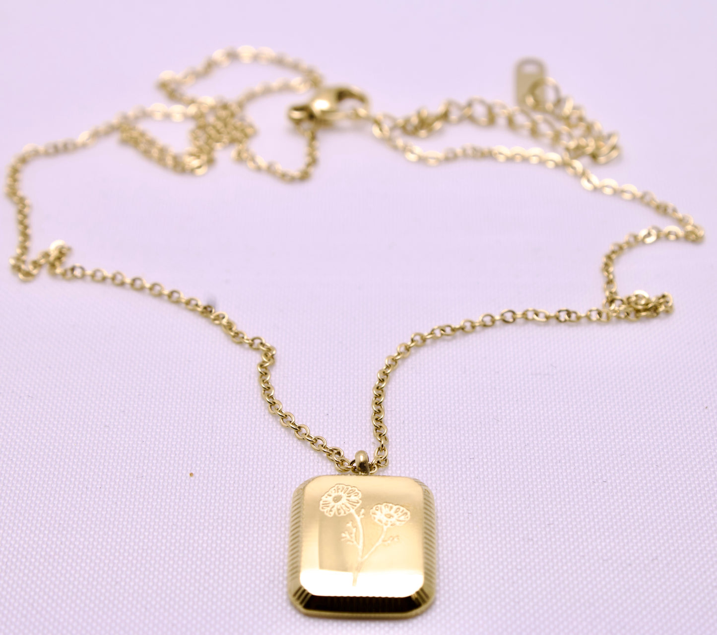 11 Vintage Engrave Square Flower Pendant Necklaces | Patterson Jewelry