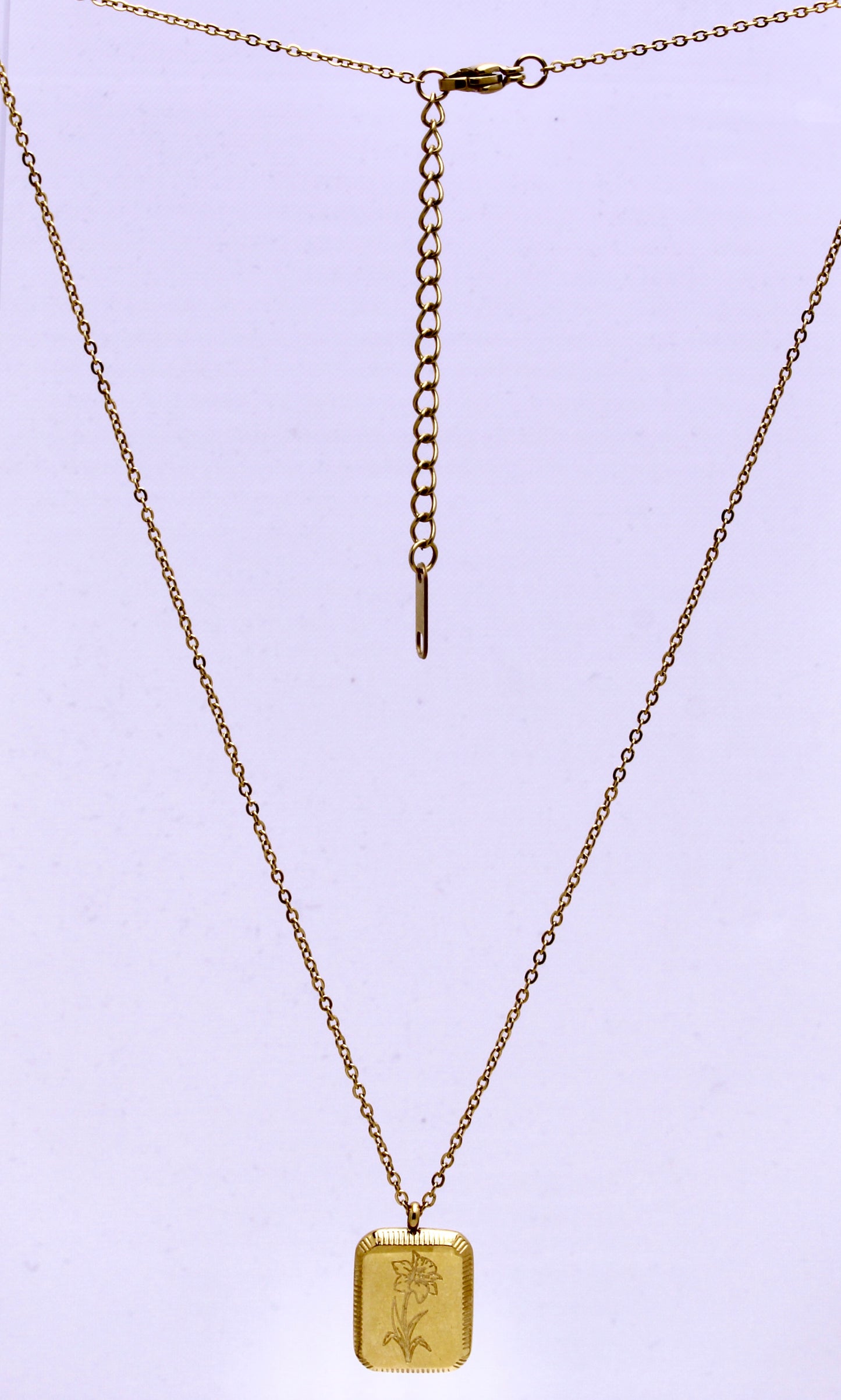 11 Vintage Engrave Square Flower Pendant Necklaces | Patterson Jewelry