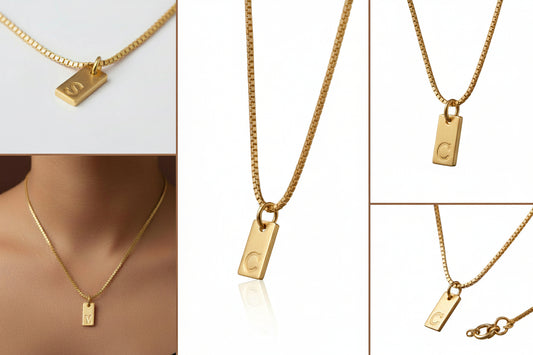 Gold color pendant on a black girl's neck