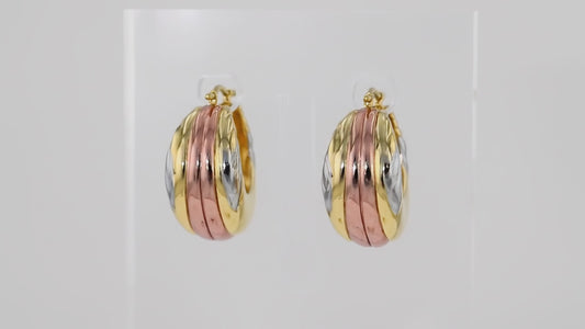 Brass CZ Zircon Hoop Drop Earrings | Patterson Jewelry