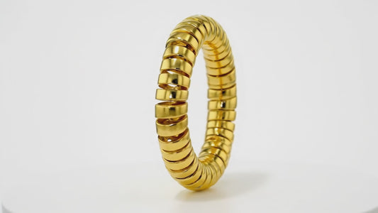 18K Gold Plated Stainless Steel Stretch Bracelet | Patterson Jewelry